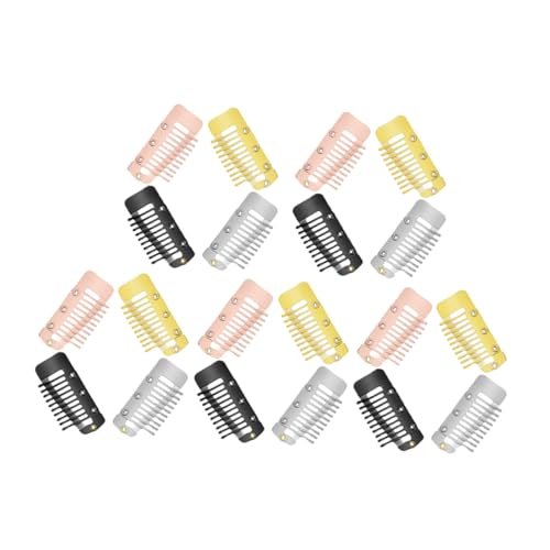 Beavorty Perückenclips für Extensions Perückenclip Metallclips Kammzähne Damen Haarschmuck 20 Stück Fixierhaarclips von Beavorty