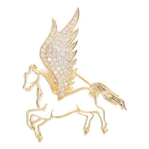 Beavorty Pferde anstecknadel mit Strasssteinen Unisex Brosche für Damen und Herren Stilvolles Revers accessoire Chinesisches Tierkreiszeichen Modischer Hemdanstecker von Beavorty