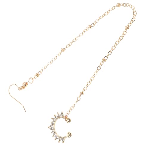 Beavorty Piercing Nasenring Goldfarben mit Kette Dangle Clip Schmuck für Damen Faux Septum Ring und Ohrschmuck Vielseitiges Körperschmuck Accessoire für Tanz und Festlichkeiten von Beavorty