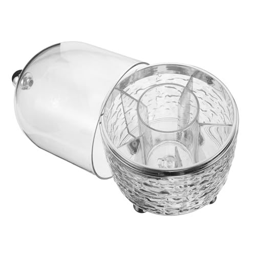 Beavorty Pinselhalter Make-up Mit Drehbarem Design Aufbewahrungsbox Für Kosmetikpinsel Transparenter Organizer Mit Deckel Für Schminktisch Oder Reise von Beavorty