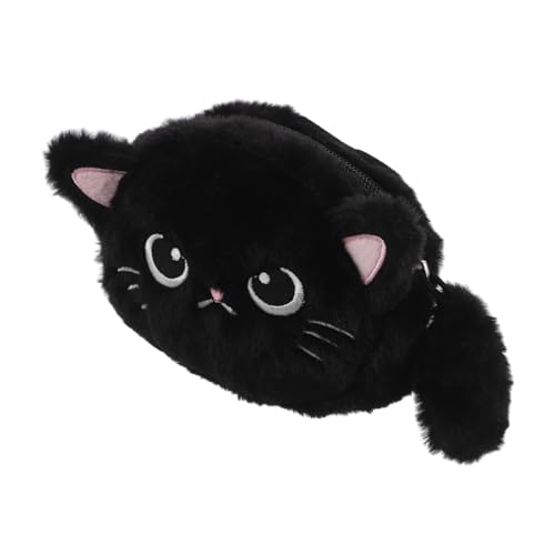 Beavorty Plüsch-Katzen-geldbörse: Entzückendes Katzen-Portemonnaie – Plüsch-geldbörse Für Mädchen – Niedliche Schlüsseltasche Mit Lippenstift Im Cartoon-Stil – Münzbeutel Mit Tiermotiv von Beavorty