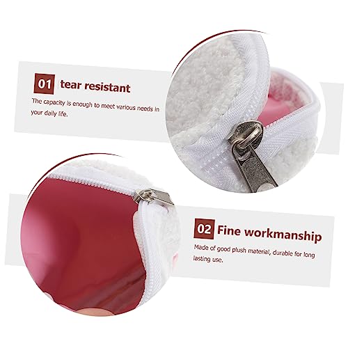 Beavorty Plüsch Kosmetiktasche mit Niedlichem Cartoon Stickmotiv Langlebige Schminktasche Damen Weiche Aufbewahrungstasche für Hygieneartikel und Sanitary Napkin Praktische Kulturtasche von Beavorty