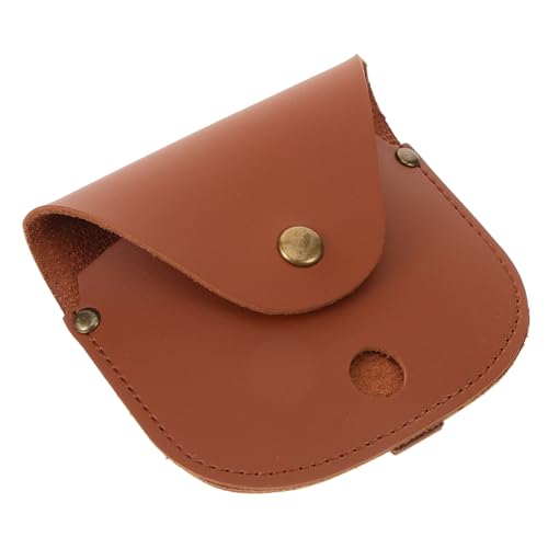 Beavorty Pocket Watch Protective Ledertasche tragbar Schlüssel Abdeckung Uhrenhaltergehäuse Taschenuhrenbeutel Reisen Reisewachthalter Reiseuhrenetuis für Herren Uhr Ärmel Metallknopf Braun von Beavorty