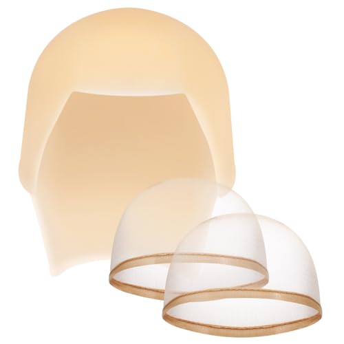 Beavorty Professionelle Glatzenkappe für Frauen Set mit Hautfarbenem Haarnetz und Atmungsaktivem Mesh Wiederverwendbar für Theater-makeup Ballett Halloween-kostüm und Cosplay von Beavorty