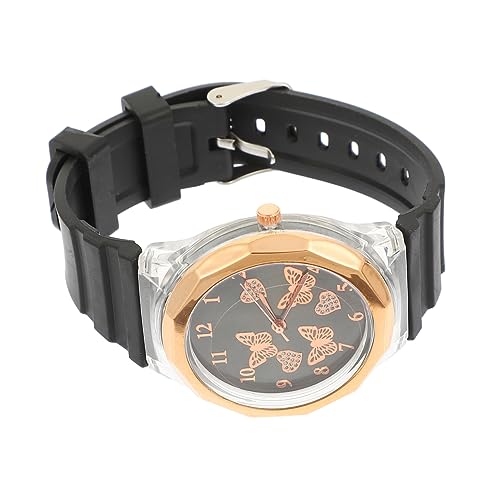 Beavorty Damenuhr Schmetterlingsuhr mit Silikonarmband Armbanduhr für Frauen Elegantes Design Rundes für Schmale Handgelenke von Beavorty