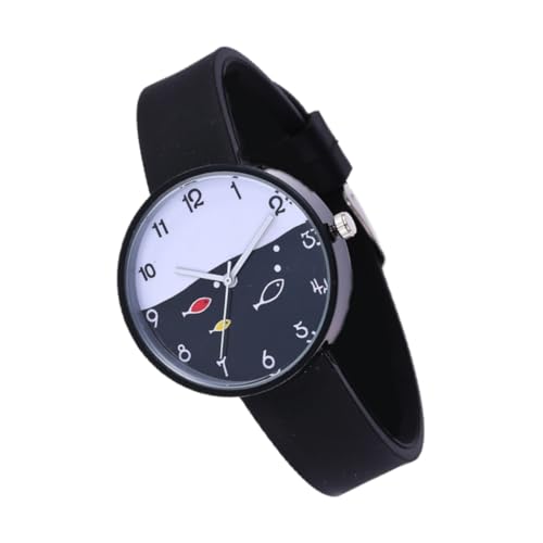 Beavorty Cartoon-fischmuster Studentenuhr Quarz Für Mädchen Lässige Silikon Uhr Kreative Anzeige Mit Details Für Studentinnen Und Frauen von Beavorty