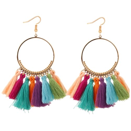 Beavorty Quasten Ohrringe für Damen Handgefertigte Quastenohrringe Böhmischer Schmuck für Partys Hochzeiten und Besondere Anlässe Accessoires für Frauen von Beavorty