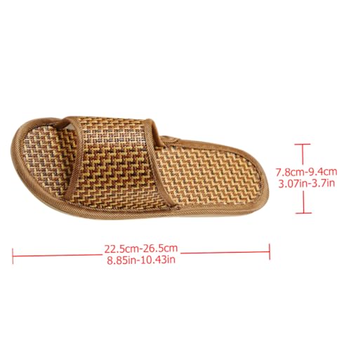 Beavorty Rattan Geflochtene Hausschuhe Sommerlich Atmungsaktive Rutschfeste Plateau schuhe für Zuhause Leicht und Bequem Braun Geeignet für Damen und Herren von Beavorty