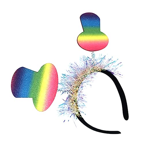 Beavorty Stirnband Mit Regenbogenhut Diademe Für Mädchen Regenbogen-kopf-bopper Mini-clown-hut-stirnband Stolz Zubehör Valentinstag Miniaturhüte Alien-bopper Haar Schmücken Damen Filzstoff von Beavorty