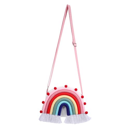 Beavorty Regenbogen Umhängetasche Einstellbare Crossbody Geldbörse mit Kreativem Design für Kleinkinder Vielseitig Einsetzbar Handtasche oder Wandbehang von Beavorty