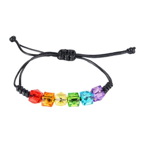 Beavorty Armband Unisex Handschlaufe Handgelenkband Perlen Zubehör Verstellbar Für Männer Frauen Regenbogenfarben von Beavorty