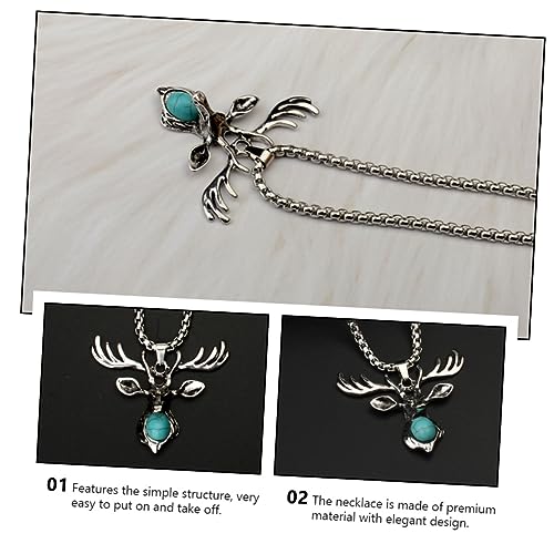 Beavorty Retro Deer Anhänger Halskette aus Titanstahl Robuste Schmuckkette für Damen und Herren Individuelles Boho Accessoire mit Zartem Design Vielseitig Kombinierbar von Beavorty