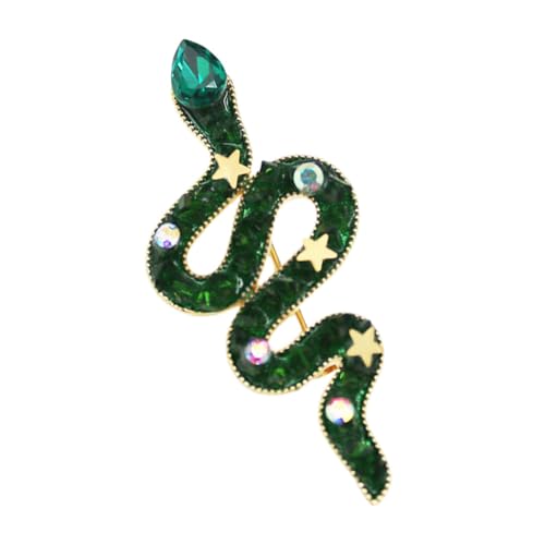 Beavorty Retro Vintage Schlange Brosche Anstecknadel mit Grünem für Damen und Herren Eleganter Tier Anhänger Vielseitiges Schmuck Accessoire für Kleidung Jacken Taschen und Festliche von Beavorty