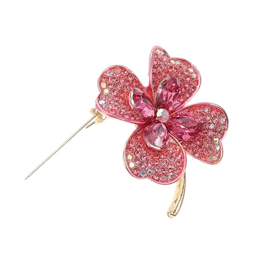 Beavorty Rhinestone Vierblättriges Brosche für Damen Anstecknadel Antiexposure Design für Sicheres Symbol für Modisches Accessoire Besondere Anlässe von Beavorty