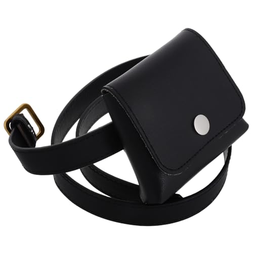 Beavorty Riementasche Kostümgürtel Für Damen Dünner Gürtel Crossbody -gürtelbeutel Wendegürtel Damen Trendiger Gürtel Hüfttasche Für Damen Taillengeldbeutel Punk-gürtel Kunstleder Black von Beavorty