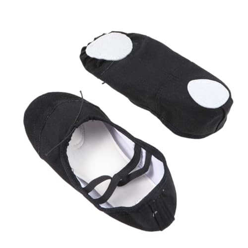 Beavorty Rutsch Tanzschuhe für Erwachsene Leichte Ballettschläppchen aus Canvas mit Elastischem Band rutschfeste Sohle Geeignet für Yoga Ballett Moderne und Volkstänze Schwarz von Beavorty