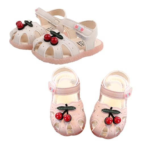 Beavorty Sandalen Sommer Beige Atmungsaktiv Bequeme Sohle Leicht Rutschfest Mädchen Schuhe mit Motiv Strapazierfähiges Material für Gesunde Fußentwicklung von Beavorty