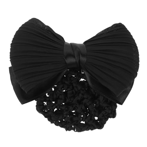 Beavorty Satin-Haarschleife Mit Snood-Netz Damen-Bowknot-Snood-Netz Haarspange Duttabdeckung Für Balletttänzerin Bank Krankenschwester Stewardess Haarschmuck von Beavorty