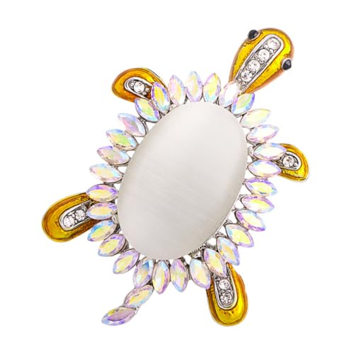 Beavorty Schildkrötenbrosche Mit Opal Revers Pin Als Kleidungsaccessoire Und Halskettenanhänger Zarte Und Modische Pulloverbrosche Für Corsage Und Anstecknadel von Beavorty
