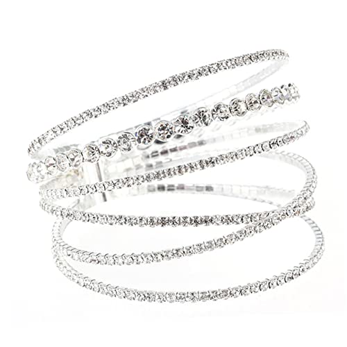 Beavorty Strass Schmuck Glitzer Armband Dekorativer Armreif Zarte Handgelenkkette Glänzender Strass Armreif Hochzeitsarmband von Beavorty