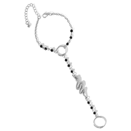 Beavorty Schlangenarmband Mit Fingerring-kette Handschmuck Aus Strapazierfähiger Legierung Schlangenring-armband Für Alltag Und Anlässe von Beavorty