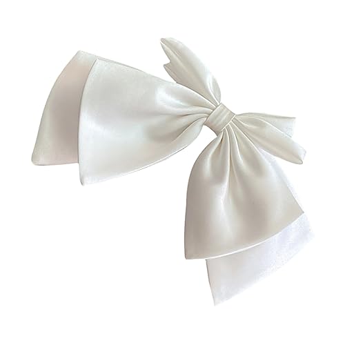 Beavorty Schleife Haarnadel Braut Haarschleife Diademe Für Mädchen Hochzeit Haarschleife Haarspangen Aus Satin Bowknot-kopfschmuck Brautschleife Anmut Legierung Fräulein Hochzeitsclip Weiß von Beavorty