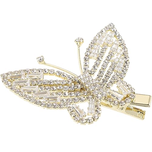 Beavorty Schmetterling Haarnadel Mädchen Retro Süße Fee Haarnadel Seite Clip Goldene Kopfbedeckung Kreative Kopfbedeckung Casual Schmuck Haarstyling-zubehör Legierung Strass Braut Kristall von Beavorty