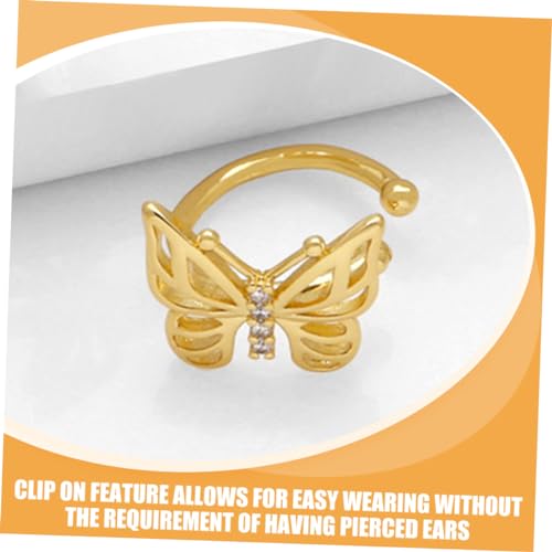 Beavorty Schmetterlings Ohrclips mit Strass Ohrklemmen Ohrlöcher Glitzernde Ohrschmuck Manschetten für Damen Einfache Anbringung Vielseitig zu Casual und Festlichen Outfits Geeignet von Beavorty