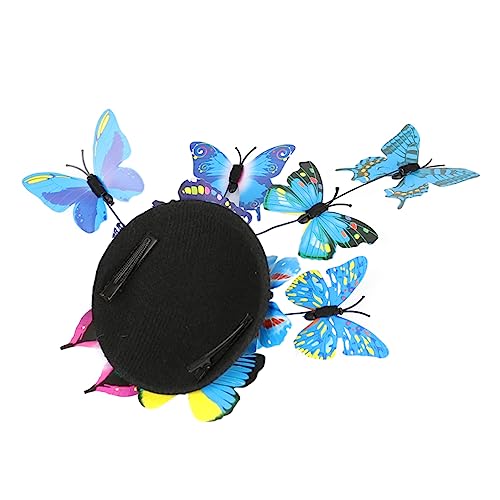 Beavorty Schmetterlingskopfblume Schmetterlinge Haarspange Schmetterlings-fascinator-stirnband Cosplay Haarspange Fascinator Hut Haarspange Elegante Party Schmücken Metall Hochzeit Mädchen von Beavorty