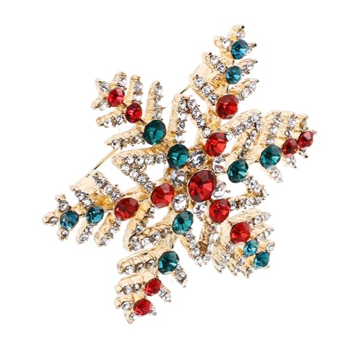 Beavorty Schneeflocken Brosche für Damen Festliche Anstecknadel Legierung mit Funkelnden Strasssteinen Weihnachts Schmuck für Stilvolle Looks und Festliche Anlässe von Beavorty