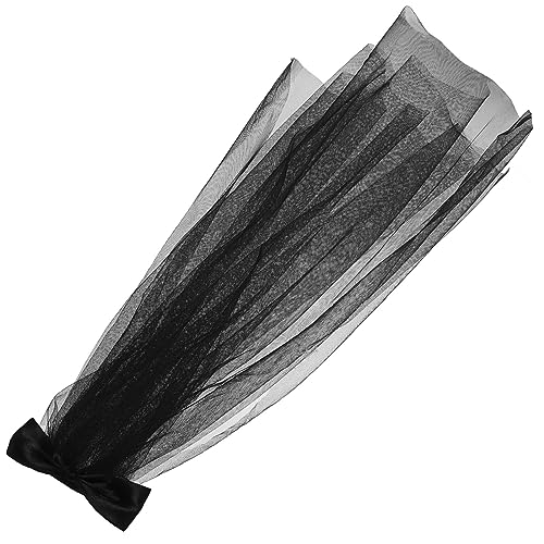 Beavorty Halloween Schwarze Schleife Schleier Haarnadel (schwarz) Schwarzer Transparenter Tüll Halloween-kostümschleier Kopfbedeckung Der Lateinischen Kleidung Requisiten Mesh Brautjungfer von Beavorty