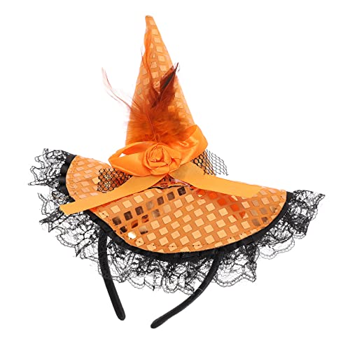 Beavorty Make-up-haarwickel-stirnband Partyhüte Für Kleines Hexenhut-stirnband Bulk-haargummis Mini-hexenhüte Hexenhüte Für Frauen Halloween Witch Hats Halloween-partyhut Baby Kind Feder von Beavorty