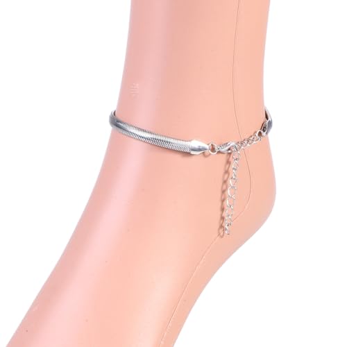 Beavorty Silberne Fußkette für Damen Verstellbare Kette im Snake Bone Design Stilvolles Beach Schmuckstück für Sommer als für Frauen Leicht und Tragbar von Beavorty