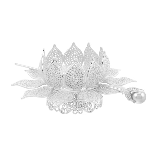 Beavorty Silberne Lotus Haarstäbchen Handgefertigt Traditionell Chinesisch Hanfu Haarnadel mit Filigranem Blumenmotiv für Hochzeiten und Festliche Anlässe Eleganter Haarschmuck für Damen von Beavorty