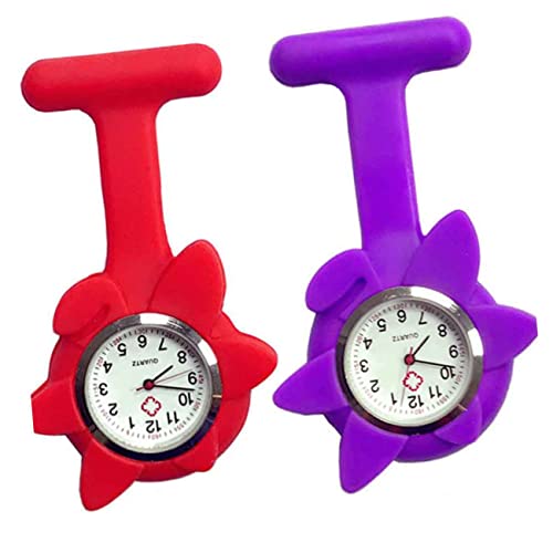 Beavorty Silikonschwester Tabelle Taschenuhr Krankenschwester Medizinisch Pflege Hängende Uhr Violett von Beavorty