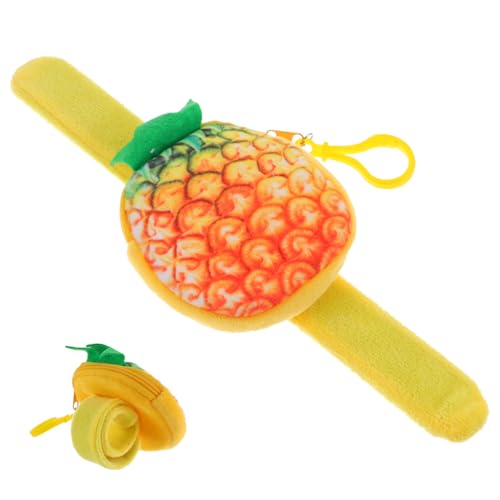 Beavorty Slap Bracelet Armband mit Münzfach Niedliches Weiches Wristband mit Fruchtmotiv Ananas Multifunktional als Wechselgeldbeutel und Modisches Accessoire für Jungen und Mädchen von Beavorty