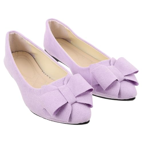 Beavorty Spitze Brautschuhe Flach mit Schleife Bequeme Hochzeitsschuh Ballerinas für Damen Strapazierfähige Flache Arbeitsschuhe in Zartem Flieder Vielseitig für Feier und Alltag Geeignet Beavorty Spitze Brautschuhe Flach mit Schleife Bequeme Hochzeitsschuh Ballerinas für Damen Strapazierfähige Flache Arbeitsschuhe in Zartem Flieder Vielseitig für Feier und Alltag Geeignet von Beavorty