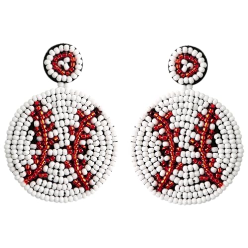 Beavorty Sport Ohrringe für Frauen Handgefertigte Baseball Perlen Ohrringe im Boho Stil Accessoires für Partys Dates und Alltag Einzigartiger Schmuck für Damen von Beavorty