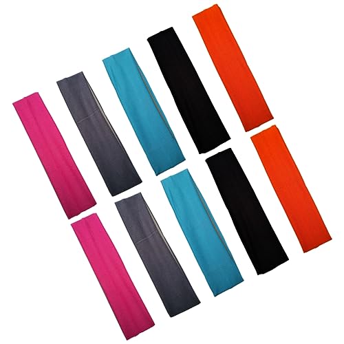 Beavorty 10-teiliges Yoga-kopfbedeckungsset Für Damen Sport-haarband-set Atmungsaktiv Bequem Je 2 Stück See Orange Grau von Beavorty