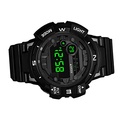 Beavorty Sportuhr Mit Leuchtfunktion Wasserdichte Elektronische Armbanduhr Digitale Uhr Für Studenten Einfache Designuhr Mit Wochentaganzeige Praktische Uhr Mit Alarmfunktion Für Alltag von Beavorty