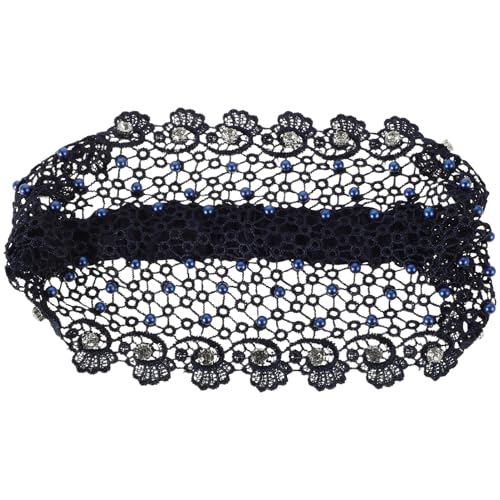 Beavorty Strass-stirnband Breites Elastisches Stirnband Spitzen-haarband Mesh-kopftuch Für Partys Und Hochzeiten von Beavorty