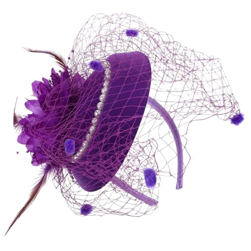 Beavorty Winzige Mesh-feder-kopfbedeckung Für Braut-miniatur-teeparty-clips Haar-accessoires Für Cocktail-hochzeiten von Beavorty