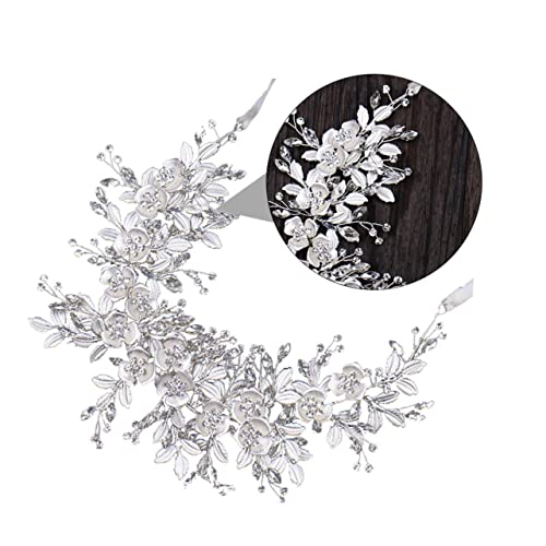 Beavorty Stirnband Hochzeit Kopfschmuck Haargummis Für Frauen Haarrebe Aus Strass Hochzeit Haarbänder Florale Haaraccessoires Geflochtener Haargummi Legierung Diamant Strass Haar Braut von Beavorty