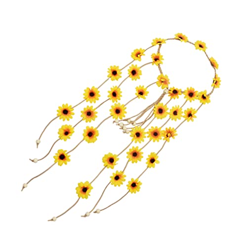 Beavorty Blumen Haarkranz Kopfbedeckung Blumen-haarband Kopfschmuck Aus Sonnenblumen Schwangerschaftsgeschenke Für Erstmalige Mütter Haarschmuck Quaste Mutter Kleine Sonnenblume Stoff von Beavorty