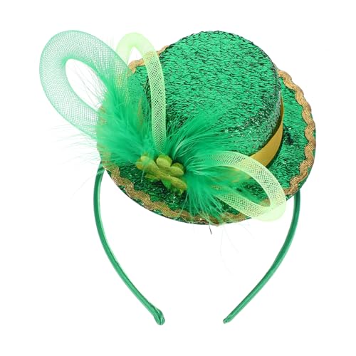 Beavorty Stirnband Irisches Party-stirnband St. Paddys Grün Glitzerndes Stirnband Stirnbänder Zum Irischen Tag St. Patricks Day Kostüm Mini-lepre-chaun-hut Haar Damen Dekorationen von Beavorty