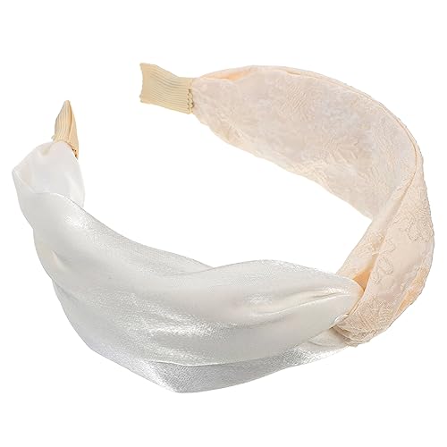 Beavorty Stirnband Stirnbänder Für Damenhaar Knoten Stirnbänder Für Frauen Turbinen Für Damen Make-up-stirnbänder Haarbandana Rote Haaraccessoires Haarschmuck Stoff Perle H32 Binden Weiß von Beavorty