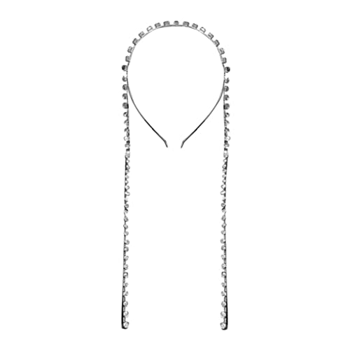 Beavorty Kopfschmuck Mit Strasssteinen Damen Stirnband Haar Zubehör Quaste Kette Haarband Kopfbedeckungen Accessoires Strass Quaste Kopfschmuck von Beavorty