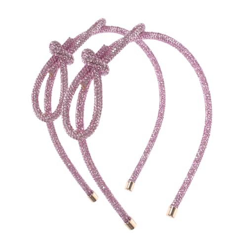 Beavorty Stirnband Mit Strass Für Frauen Mädchen Haar Stil Zubehör Schleifenkopfschmuck Für Hochzeit Party Schmuck Rosa von Beavorty
