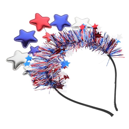 Beavorty Stirnband Zum Unabhängigkeitstag Mit Sternen Für Cosplay-partys Patriotischer Kopfschmuck Dekoration Für Unabhängigkeitstag Haarreifen in Rot Weiß Und Blau von Beavorty