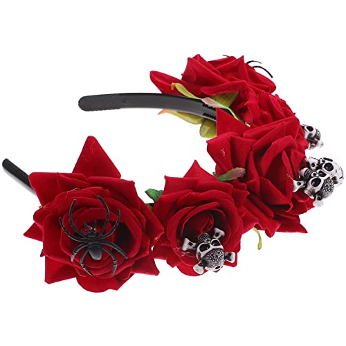 Beavorty Stirnband halloween kosmetiktäschchen tiegerkostuem Kostümzubehör chaps Stirnbänder Haubenaufkleber Gesicht Cosplay-Zubehör Cosplay-Schädel-Kopfschmuck Plastik rot von Beavorty